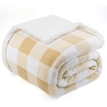 Sherpa Fleece Blanket Twin 60x80 inch Beige