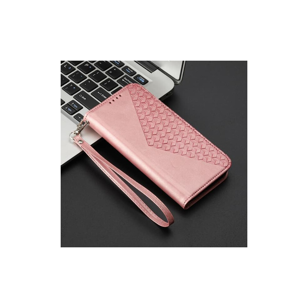Samsung S21 Embossed Calfskin Flip Wallet Case Pink 962125905373