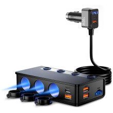 180W Super Car Charger Adapter PD36W/65W QC3.0 18W X 4 Charging  3 Sockets for Car Charger Adapter 12V/24V
