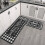 Black and White Buffalo Plaid Kitchen Mat Set 2 pcs 17x47 4