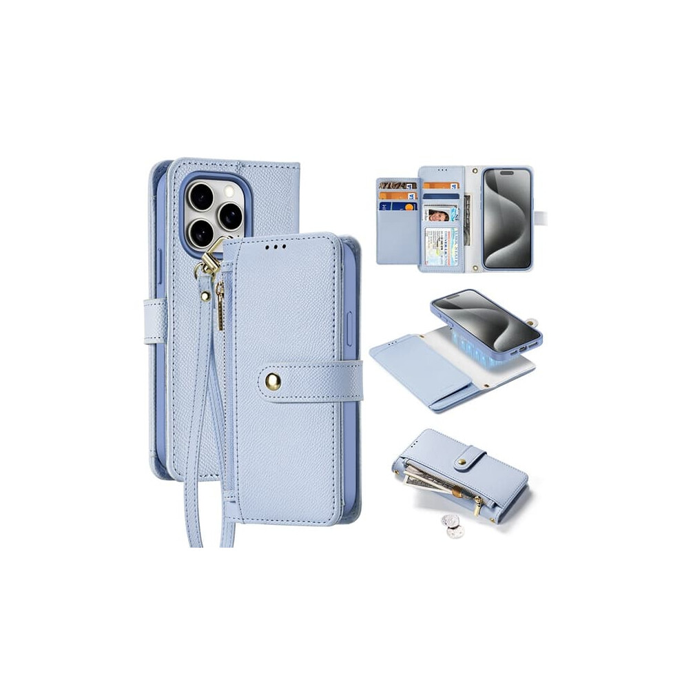 Dux Ducis Iphone 15 Wallet Case Leather Blue 900223009159