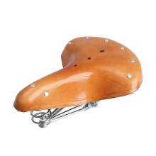 Retro cowhide bicycle saddle for men and women