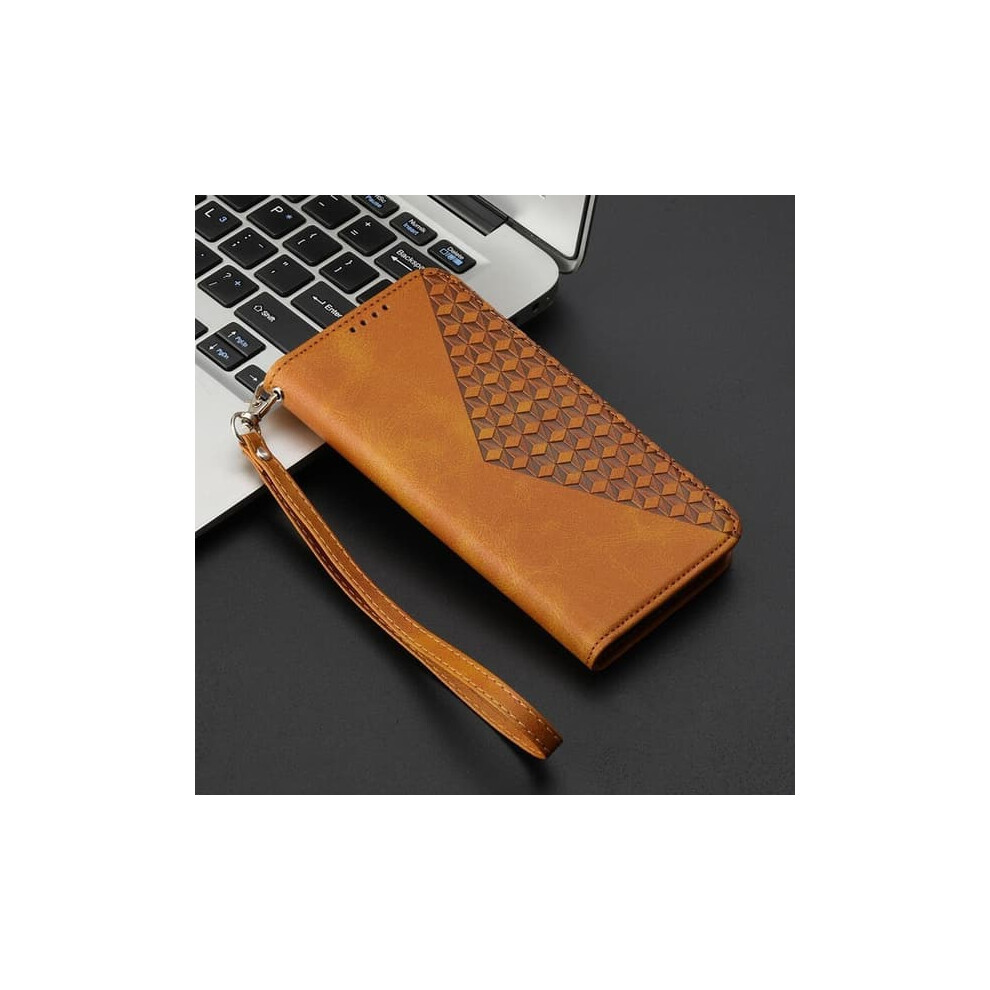 Samsung S21 Flip Wallet Case Embossed Calfskin Yellow 962125905311