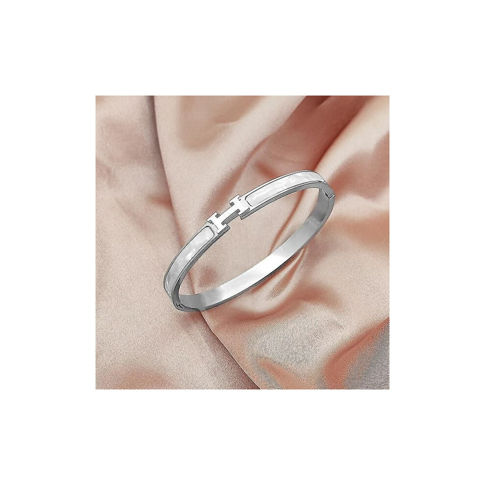 Titanium Steel H-Letter Bracelet Silver 962029379300
