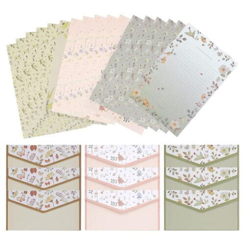Vintage floral stationery and envelope set