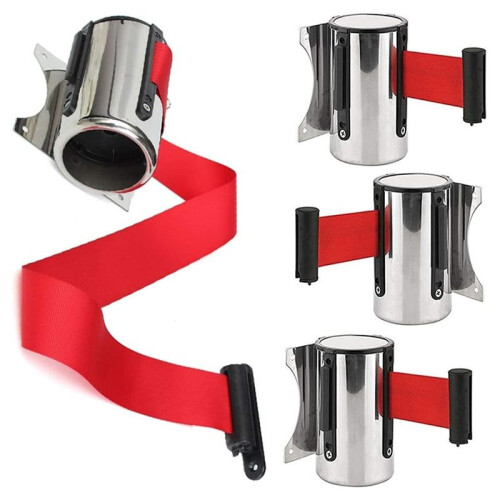 Retractable Barrier Strips Wall Mount Crowd Control System for Playgrounds and Schools