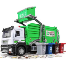 Garbage Truck Metal Diecast Toy with Lights and Sounds