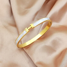 Titanium steel H-letter bracelet gold 1 piece