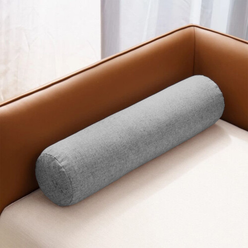 Almohada cervical de algodón y lino con funda extraíble.