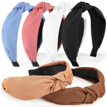 Women's knotted wide hairbands 6 pcs
