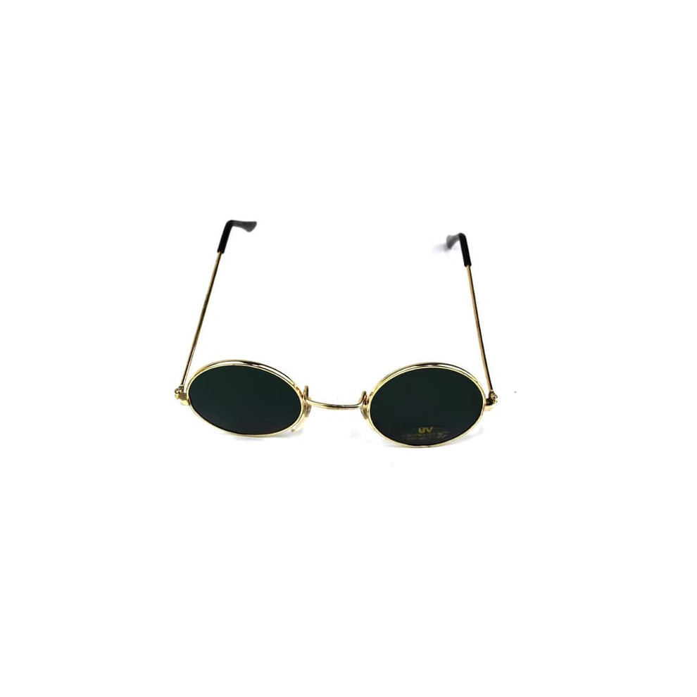 Round Sunglasses Frame Lenses Gold/Black 900223020123