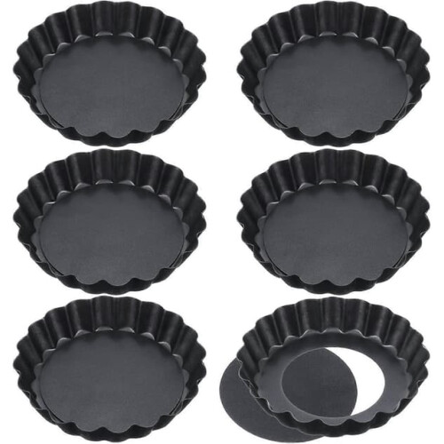 Non-stick mini quiche pans with removable bottom, 10 cm,