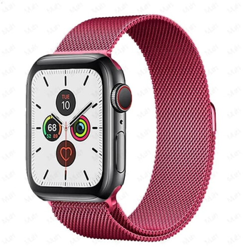 Milanese Loop Strap for Apple Watch 38–49mm Soft Red