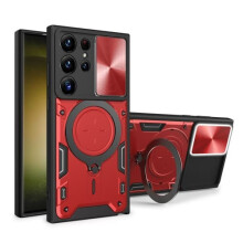 Samsung Galaxy S21 Ultra 5G case red magnetic CD texture
