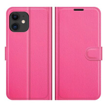Smooth Wallet Case for iPhone 12 Rose Red
