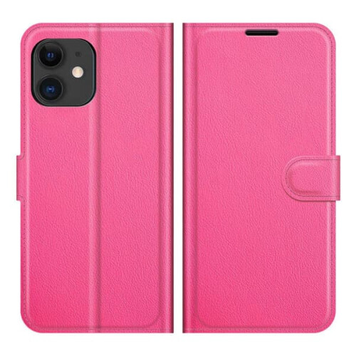 Smooth Wallet Case for iPhone 12 Rose Red