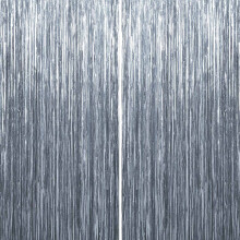 Light Bright Silver Foil Fringe Curtains 2-Pack