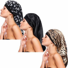 Long Satin Hat Soft Elastic Band 3 Pack