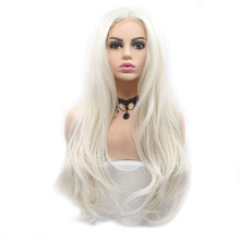 White human hair wig curly long 120g