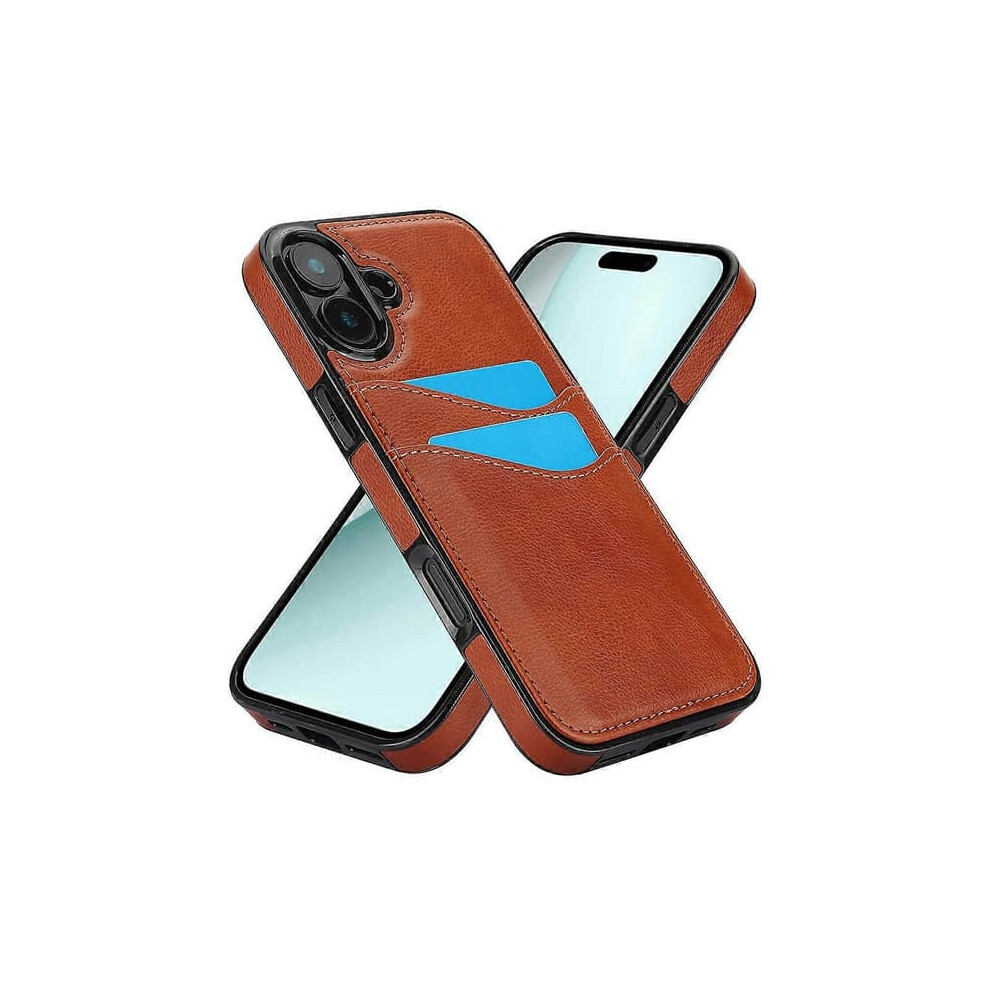 Iphone 16 Plus Case Pu+Tpu Slim Fit With Card Slot Black 900223011169