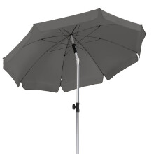 (Grey) 2 X 2m Parasol, Market Umbrella, Round Garden Umbrella, 8 Steel Braces, Base Not Included, Patio Umbrella for Garden,
