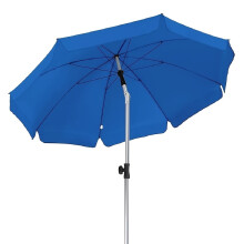 (Blue) 2 X 2m Parasol, Market Umbrella, Round Garden Umbrella, 8 Steel Braces, Base Not Included, Patio Umbrella for Garden,