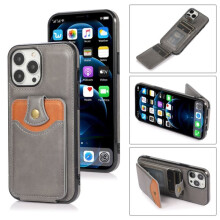 iPhone 14 Pro case with card holder grey