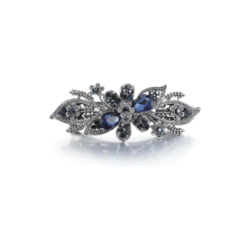 Flower Hair Clip Rhinestone 2 Blue 962125897319