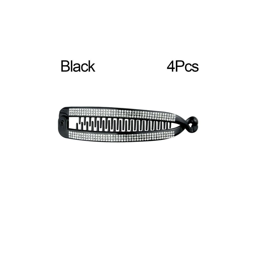 Hairpin Banana Hair Clip 4 Pcs Black 900223012159