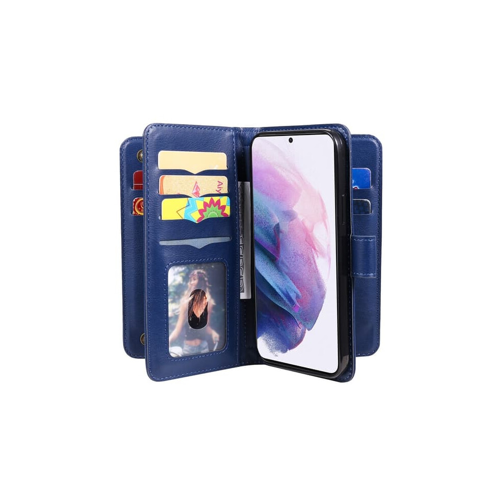 Skalo Samsung S22 Wallet Case 10-Compartment Blue 962125886894