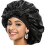 Silk Sleeping Cap for Natural Curly Hair Black 1