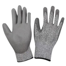 Guantes resistentes a cortes Nivel 5 con revestimiento de PU Talla S Gris