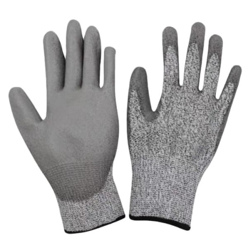 Gants anti-coupures Level5PU enduits, taille S, gris