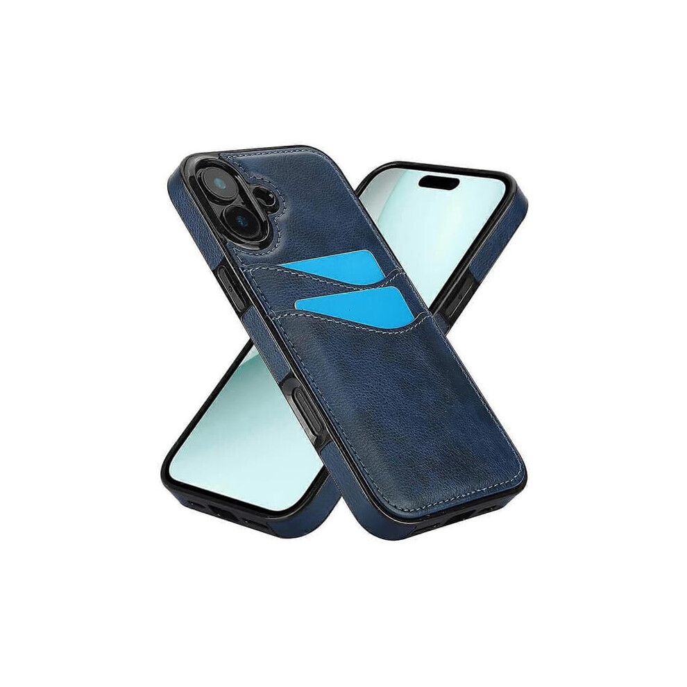 Iphone 16 Plus Case Slim-Fit Pu+Tpu With Card Slot - Black 900223011176