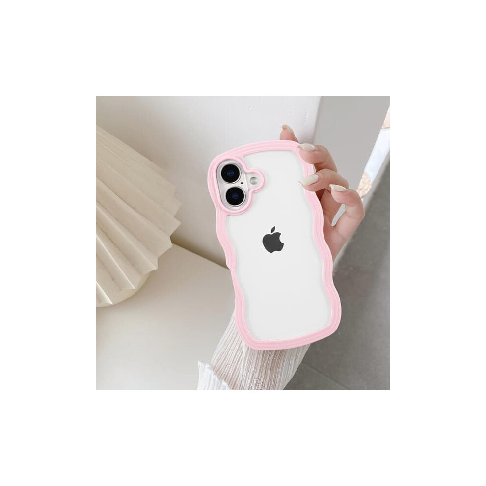 Transparent Silicone Phone Case For Iphone 16 Plus Pink 962125908169