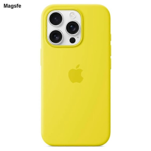 Silicone iPhone 16 Pro case with MagSafe magnet Warm Yellow