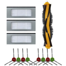 Peças de reposição para o aspirador robô Deebot Ozmo900DN5G: escova principal, filtro HEPA, escova lateral e acessórios de substituição.