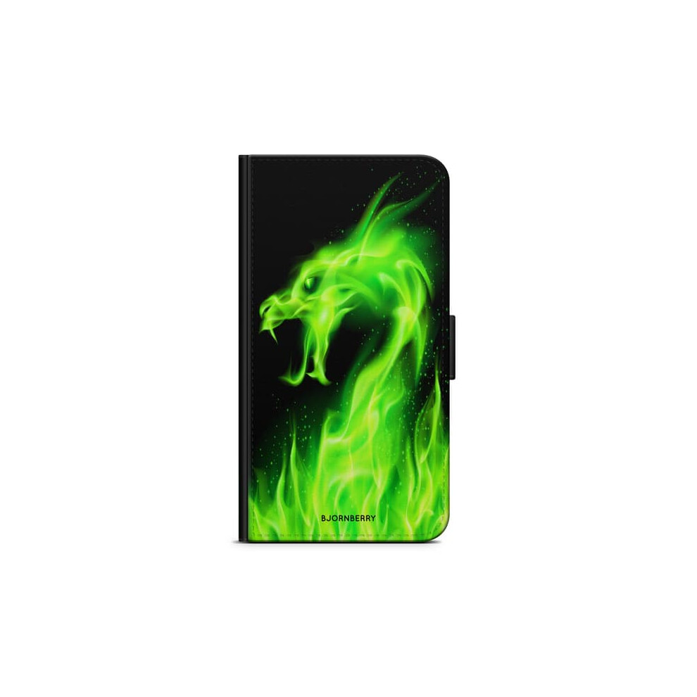 Bjornberry Wallet Case For Iphone 12 Pro Flames Dragon Green 900223022516