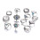 Boho silver rings with blue rhinestones heart elephant 13 1