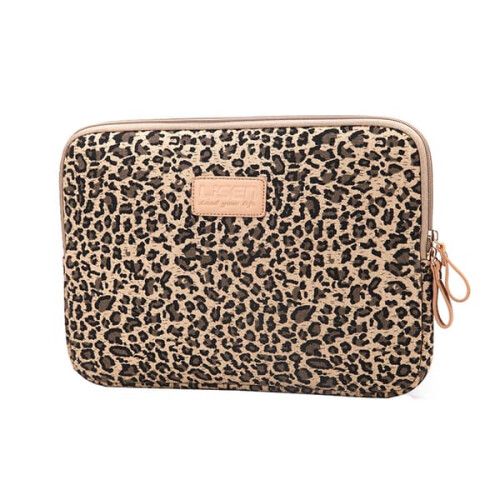 Canvas laptop sleeve leopard pattern 15.6 inch