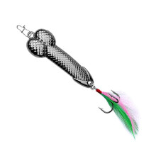 Wobble Fish Spoon Lure with Feather and Hook 15g