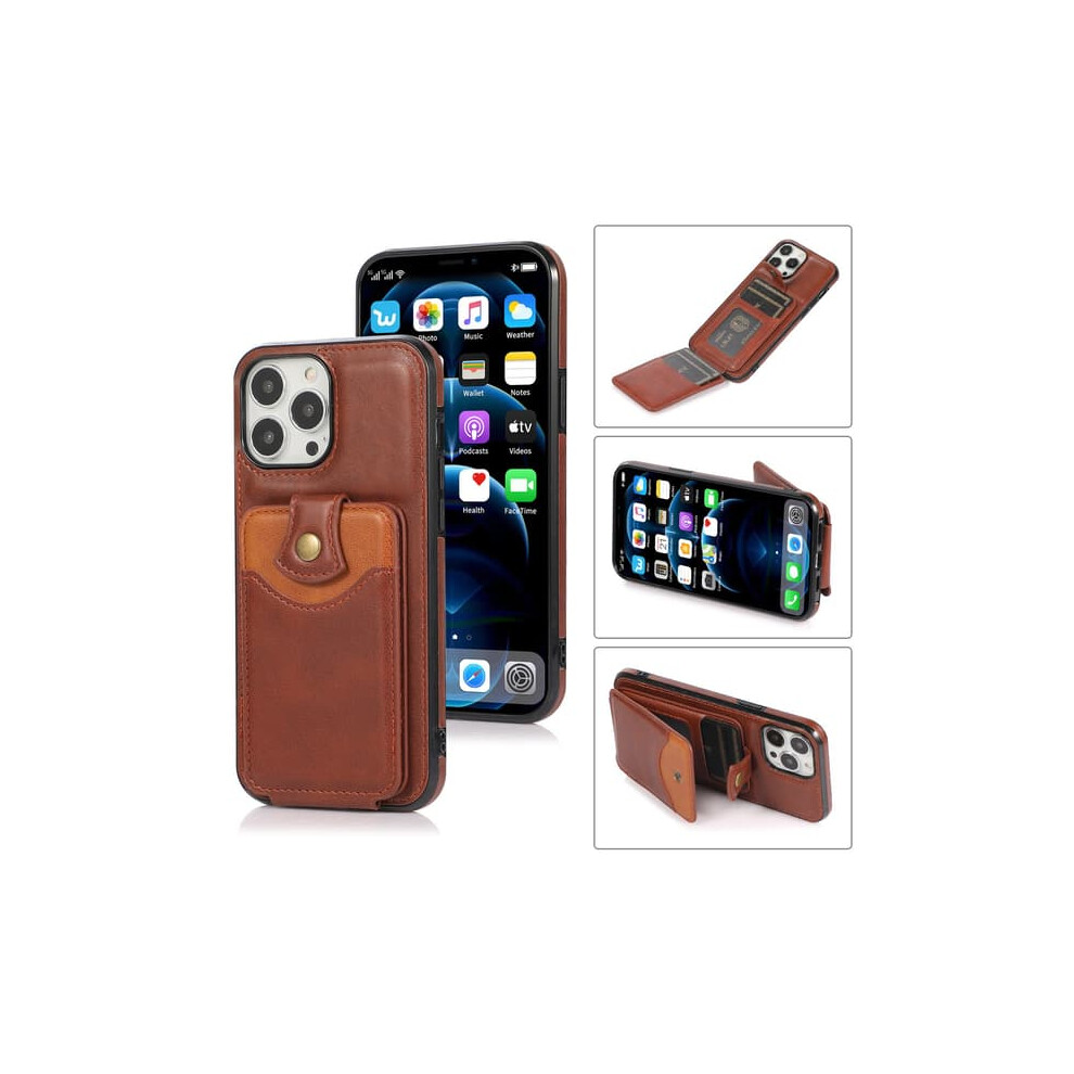 Iphone 14 Pro Case With Card Holder Dark Brown 962125907391