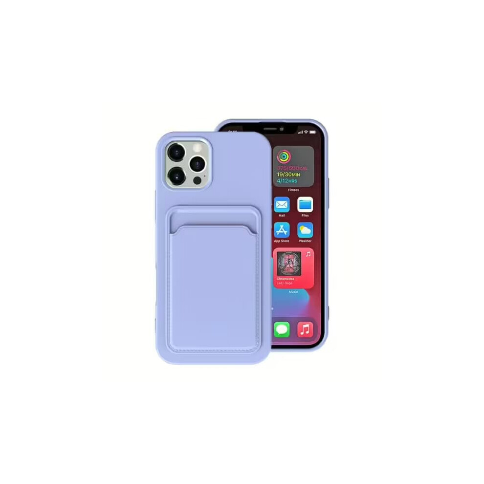 Iphone 16 Pro Max Silicone Case With Card Holder Purple 900223031112
