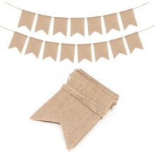Jute Flag Garland Burlap Pennant 4.5 Meters