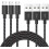 Conjunto de 3 cabos de carregamento de alta qualidade que não emaranham, compatíveis com Samsung e HTC2M (adaptadores MICRO e USB-C). 1
