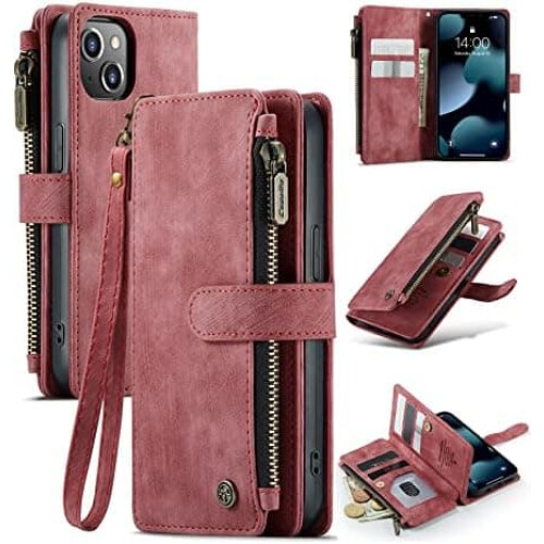Coin Purse Mobile Case for iPhone 13 Red