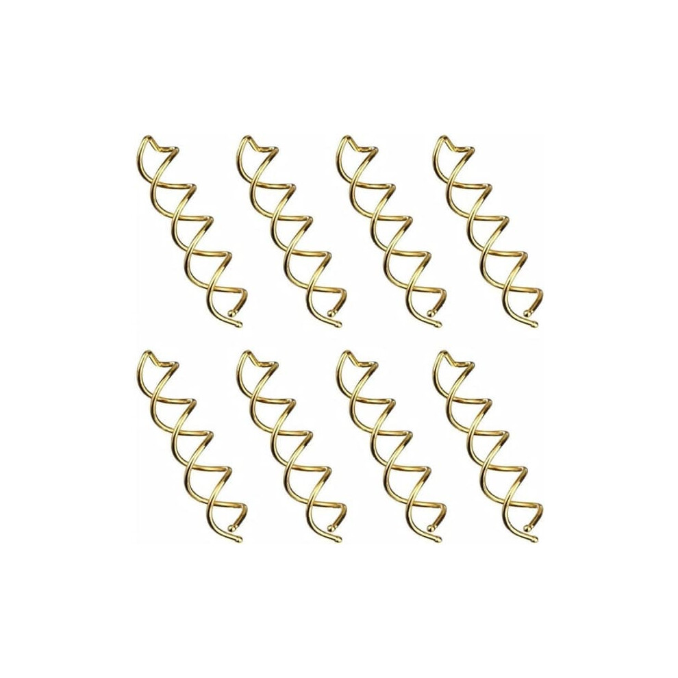 Spiral Hairpins 8Pcs No-Scratch Rotating Clips Gold 962125909005