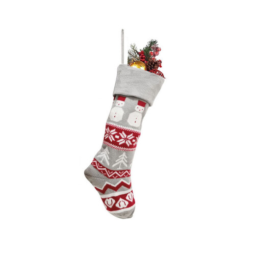 Christmas wool socks red gray elk pattern children's gift
