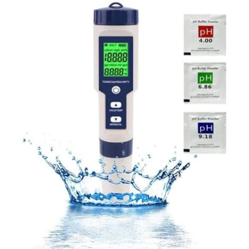 TS-PH Meter 5-in-1 Water Quality Tester for Pools