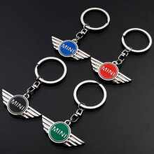 Mini Cooper car logo keychain metal long chain 4-pack